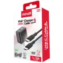 Cargador Maxell de Pared 20W USB-C Cable USB-C TO USB-C Negro 348644