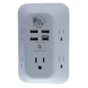 Multi Toma American Electric De 5 Tomas+3 Puertos USB Y 1 Puerto Tipo C Con Protector De Picos AD5004