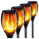 Lampara Solar Para Jardin American Electric C/Soporte Tipo Antorcha Luz Cálida Set 4PCS C/USB FM-HBD-96D