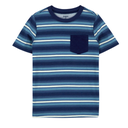 Camiseta rayas bolsillo liso