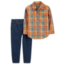 Conjunto 2 piezas rayas y pantalón demin