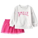 Conjunto de blusa de manga larga Smile y enagua tutu-short