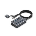ARGOM HUB USB A+C A 4 PUERTOS USB ARG-UB-0190