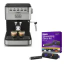 Combo Coffee Maker Black & Decker Espresso 20bar EM0312-0SDLA + Dispositivo de Streaming Roku Streaming Stick 4K 3820MX 