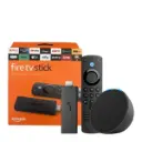 Combo Dispositivo de Streaming Amazon Fire TV Stick 3era Gen + Parlante Inteligente Amazon Echo Pop 1era Generación Negro 
