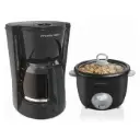 Combo HB 12 Cup Coffeemaker 48524RY-MX + HB 20 Cup Blk Glass Lid Rice Ckr 37542