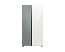 Refrigeradora SAMSUNG BESPOKE Side by Side 23P³/640L blanco con gris WIFI RS23CB700A7GAP