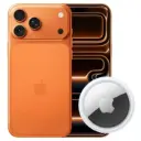 Combo Celular Apple iPhone 17 Pro Max 5G 256GB 12GB-RAM Naranja Cósmico + Rastreador Apple AirTag Blanco MX532AM/A