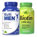 Combo Suplemento Multivitamínico Alfa Vitamins Multi Men 100 Tabletas 133-A + Suplemento Dietético Alfa Vitamins Biotin 5000mcg 100 Tabletas 77-A