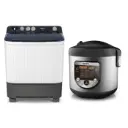 Combo Lavadora Semi-Automática Mabe 18kg Blanca LMDX8124HBAB0 + Olla Multiusos CHIQ 6 Litros Digital Cerámica