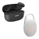 Combo Audífonos JBL Endurance Race Negro JBLENDURACEBLKAM + Parlante Inalámbrico JBL Clip 5 Blanco JBLCLIP5WHTAM