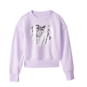 Sudadera suave con corazón brillante en tono lavanda