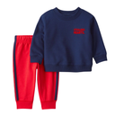 Conjunto 2 piezas jogger rojo con suéter azul