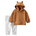 Conjunto 2 piezas hoodie con orejitas y pantalón estampado ositos