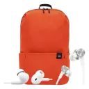 MI Casual Daypack - Naranja + MI In-ear Headphones Basic - Blanco + Xiaomi Type-C Earphones - Blanco