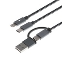 Cable Xtech 5 en 1 Micro USB-USB a USB-C/Lightning XTC 560