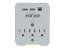 Protector de Sobretensión Forza 490J/1875W 3 Salidas y 3 USB 120V FWT-331USBC