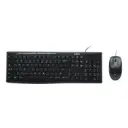 Kit Teclado y Mouse Logitech MK200 Media Corded Alámbricos USB-A Negros 920-002714
