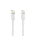Cable Trenzado Belkin USB-C Macho a USB-C Macho 1M Blanco CAB004bt1MWH