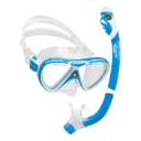 Set de Buceo Cressi Máscara Pegaso y Snorkel Cressi Iguana Dry Kids Azul/Blanco DM101520