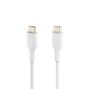 Cable Belkin USB-C Macho a USB-C Macho 1M Blanco CAB003bt1MWH